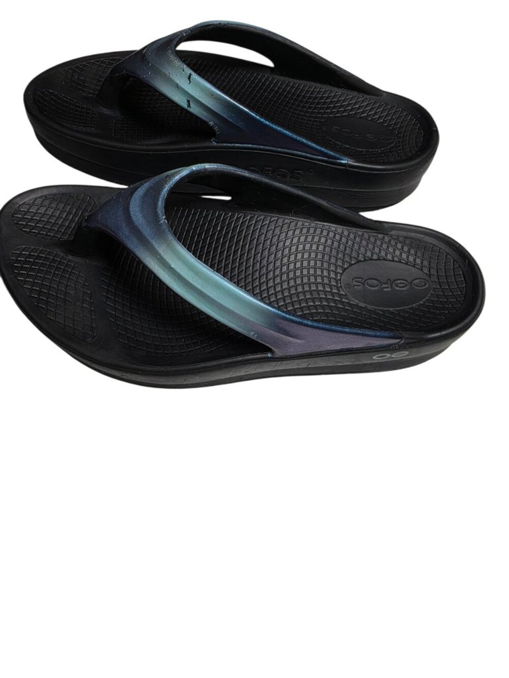 OOFOS Oolala Oolala Recovery Women's Blue Sandals Sz 8